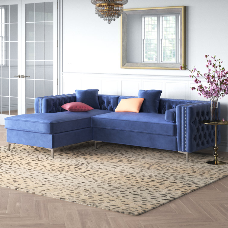 Rosdorf Park Marlon 102" Wide Velvet Sofa & Chaise & Reviews Wayfair